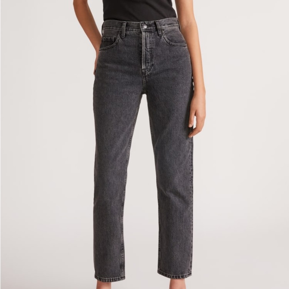 Everlane The Original Cheeky Jean in washed charcoal. 25R